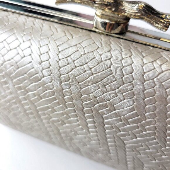 Elegant White Cream Evening Clutch Purse Cocktail Purse Wedding Evening Purse - Picture 2 of 12